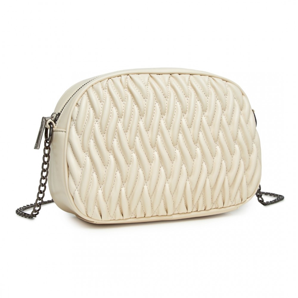 Dámska prešívaná crossbody kabelka Miss Lulu MSM2449 - béžová MSM2449-BG-(1)-1000x1000